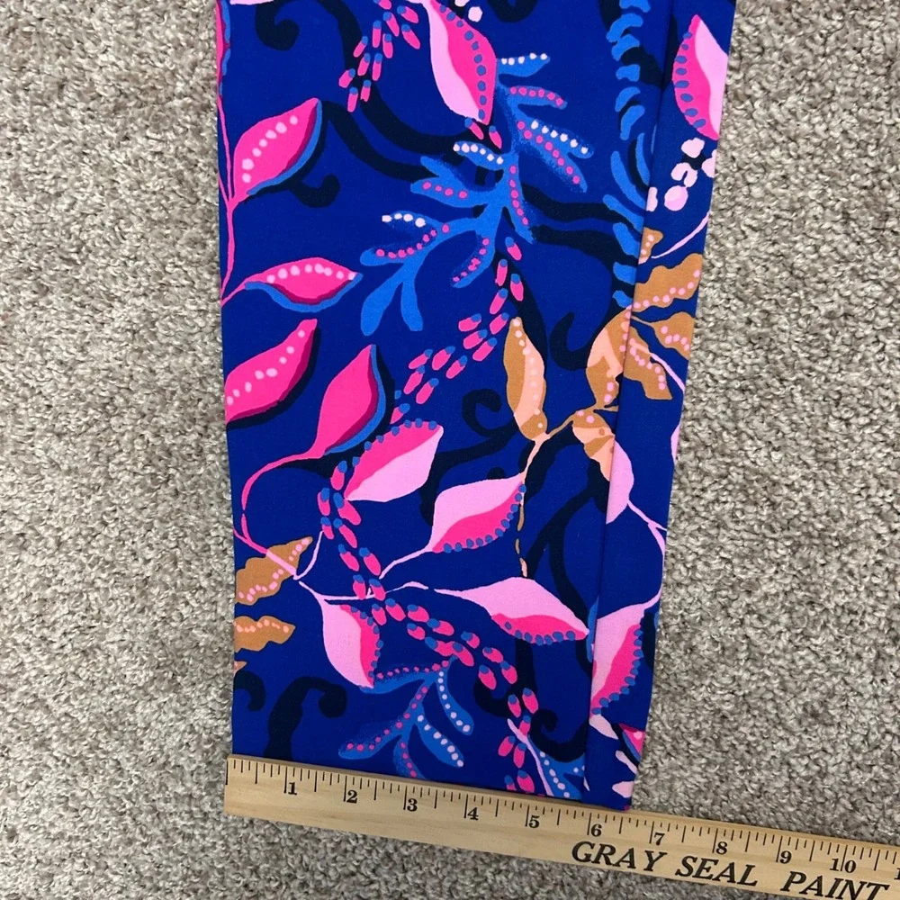 Lilly Pulitzer Kelly Knit Pants Women Size 12 Borealis Blue Absolute Purrfection